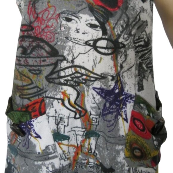 Papillon Modern Graffiti Art Tunic Top - Picture 3 of 7